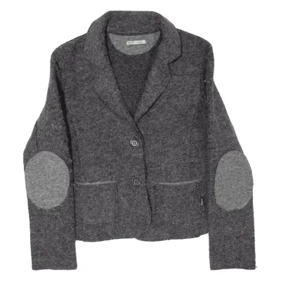 PLEASE Blazer Jacket Grey Wool 90s Womens M