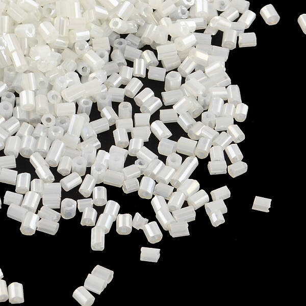 Pearlized Glass Bugle Beads