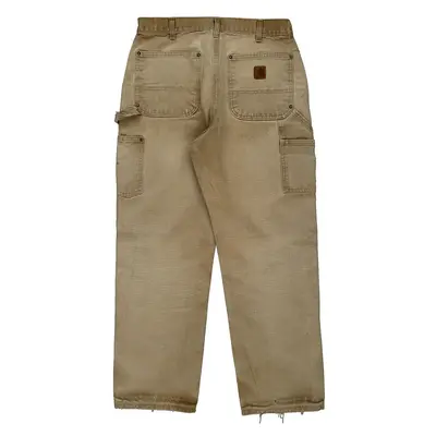 Carhartt Double Knee Carpenter Trousers - 32W 31L Beige Cotton