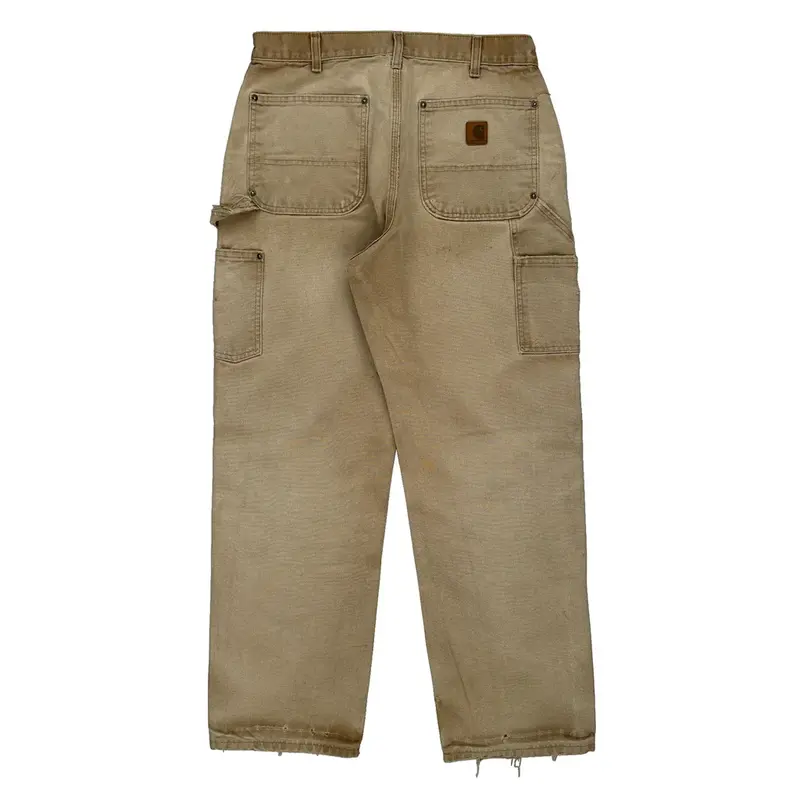 Carhartt Double Knee Carpenter Trousers - 32W 31L Beige Cotton