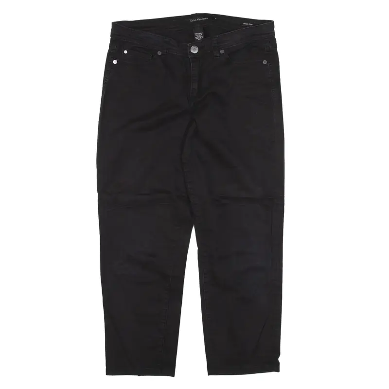 CALVIN KLEIN Trousers Black Regular Tapered Womens W32 L25