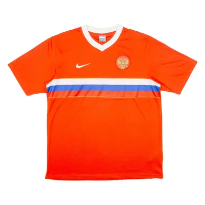NIKE Russia Mens Football Shirt Jersey Red V-Neck L
