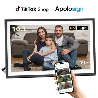 Nixplay Digital Picture Frame, ApoloSign 10.1 15.6 WiFi Video Decor Frame, Free APP, Wall Mountable, HD Touch Screen Disp...