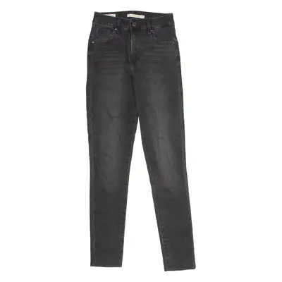 LEVI'S 721 High Rise Womens Jeans Black Regular Skinny Stone Wash W23 L30