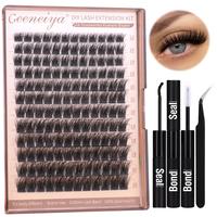 Geeneiya 12-20mm Lash Extension Kit Faux Mink Eyelash Extension Kit Thick Wispy Lash Clusters Kit DIY Individual Eyelashes Ki...
