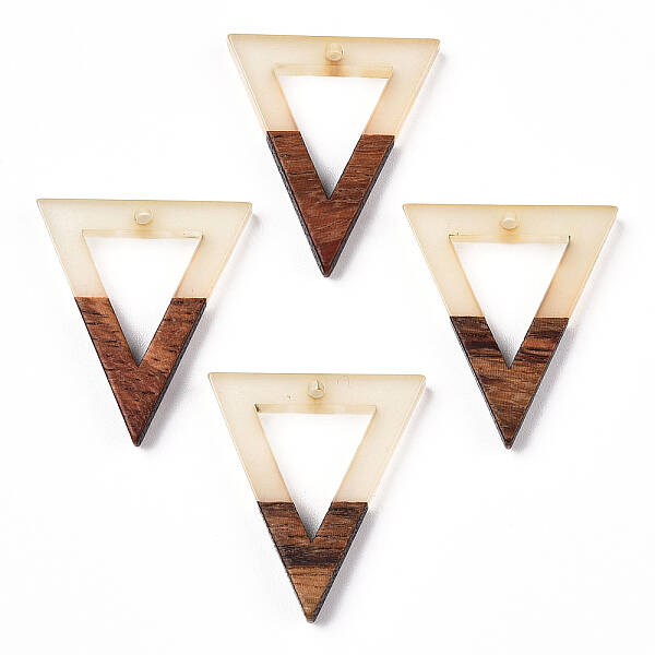 Walnut Wood & Luminous Glow in the Dark Resin Pendants