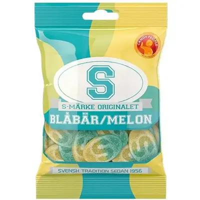S-Märke Blueberry/Melon Classic Swedish Candy - 80g