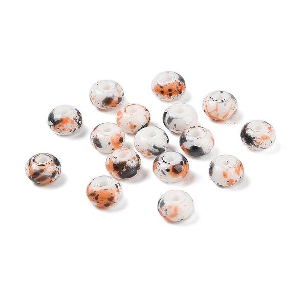 Opaque Spray Painted Glass Beads