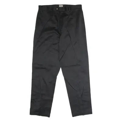 LE COLONIAL Mens Twill Trousers Black Regular Straight W34 L32