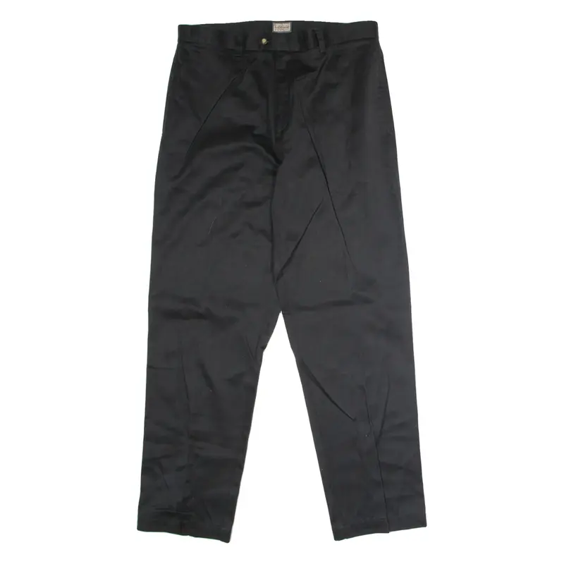 LE COLONIAL Mens Twill Trousers Black Regular Straight W34 L32