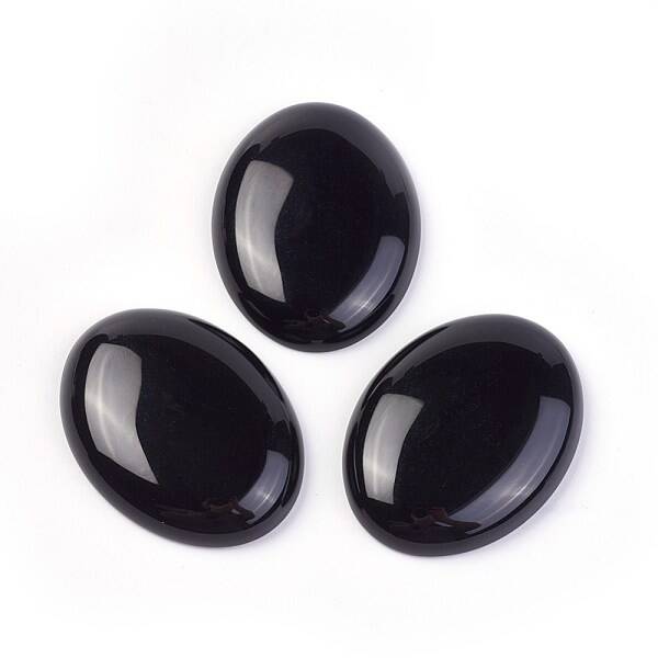 Natural Dyed & Heated Black Agate Cabochons