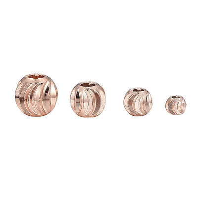 PVD Vacuum Plating Brass Corrugated Round Spacer Beads Set