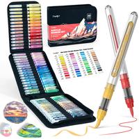 [JusArt] 48/36 Colors Acrylic Paint Markers Set (Painting Bag), Water Based Paint Pens, Waterproof Flexible Tip Acrylic Marke...