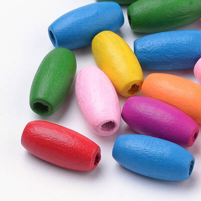 Spray Painted Natural Wood Beads