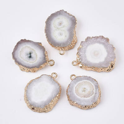 Natural Druzy Agate Pendants