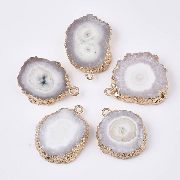 Natural Druzy Agate Pendants