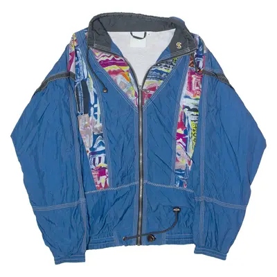 SB SPORTSWEAR Mens Shell Jacket Blue 90s Colourblock M