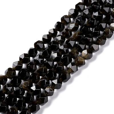 Natural Golden Sheen Obsidian Beads Strands