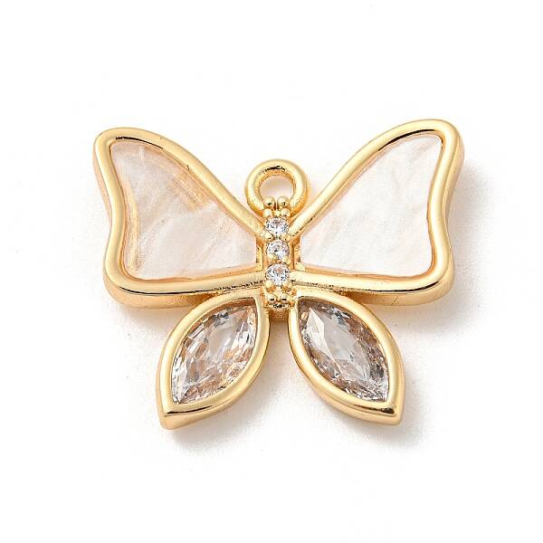 Brass Micro Pave Cubic Zirconia Pendants