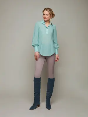 DUNE | Easy Fit Raglan Blouse | Color: Opal Green | Size: XXS