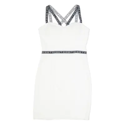 GUESS Womens Bodycon Dress White Sleeveless Knee Length UK 6