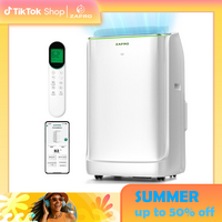 ZAFRO (42dB) 16,000 BTU WIFI (12,000 BTU SACC) Portable Air Conditioners, Ultra Quiet Dual Duct Smart AC with Drainage-free C...