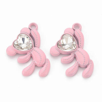 Spray Painted Alloy Rhinestone Pendants