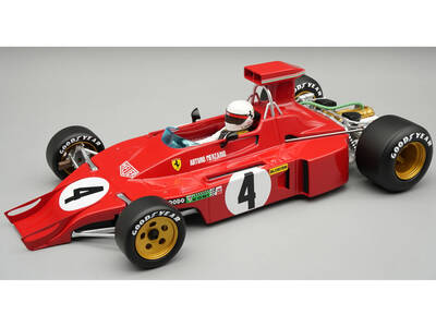 Ferrari 312B3-73 #4 Arturo Merzario Formula One F1 United States GP (1973) Mythos Series with Driver Figure and Display C...