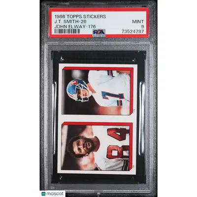 J.T. Smith-26 PSA 1986 Topps Stickers Football 9 73524797