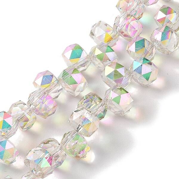 Half Rainbow Plated Electroplate Beads Strands