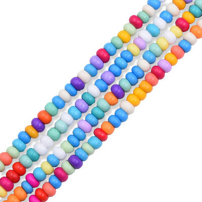 Opaque Spray Painted Glass Bead Strands