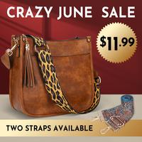 HKCLUF 4053 Crossbody Bag For Women Leather tassel Hobo Handbag Crossbody Bags With 2count Adjustable Guitar Strap Perfect fo...