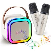 Mini karaoke machine with microphone sound system, portable karaoke machine with 2 wireless microphones, birthday gifts for g...