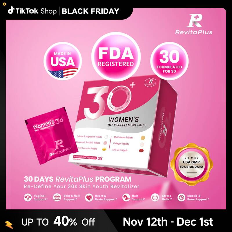 RevitaPlus Beautypack Women’s Daily Supplement   Multivitamin, Calcium, Magnesium, Cranberry, Probiotics, Turmeric, Coll