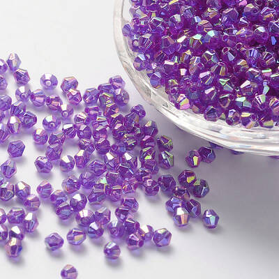 Bicone AB Color Plated Eco-Friendly Transparent Acrylic Beads