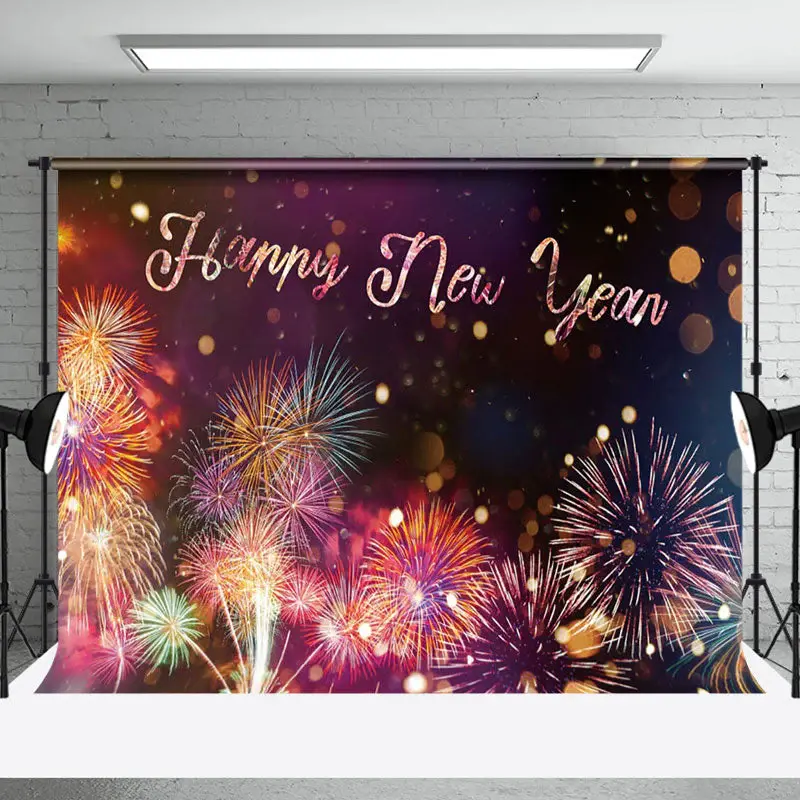 Aperturee Shiny Night Happy New Year Party Backdrop For Photo - Aperturee