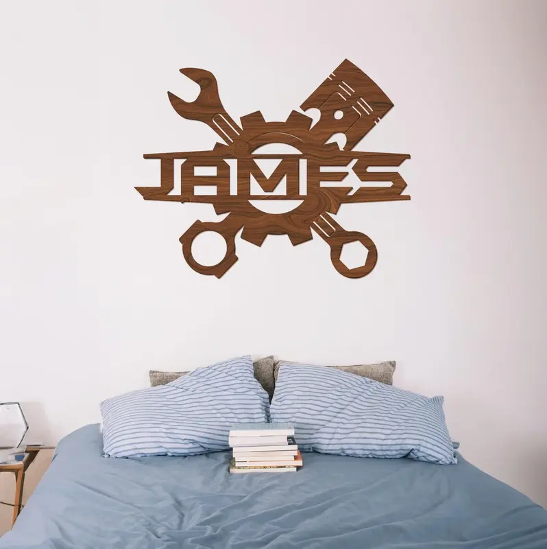 Garage Wood Name Sign