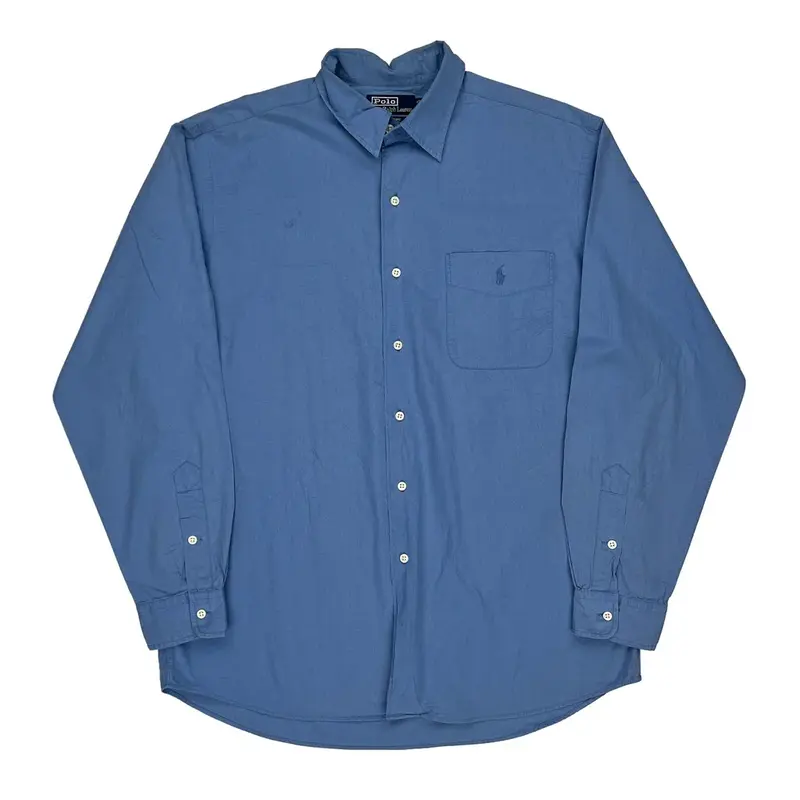 Marlowe Polo By Ralph Lauren Shirt - Large Blue Cotton