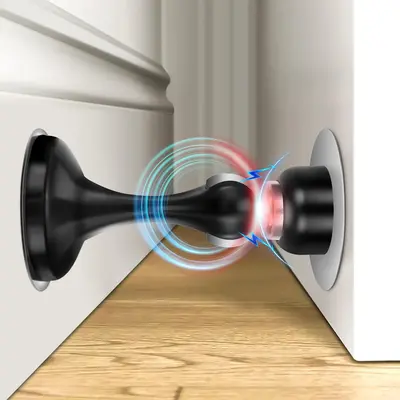 Magnetic Door Stoppers 2 Pack, Stainless Steel Door Stops for Wall and Floor Mounting, Door Holder Keep Door Open, No Drillin...