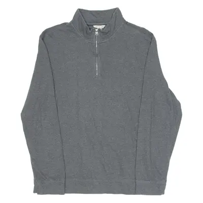 CALVIN KLEIN JEANS Mens Sweatshirt Grey 1/4 Zip L