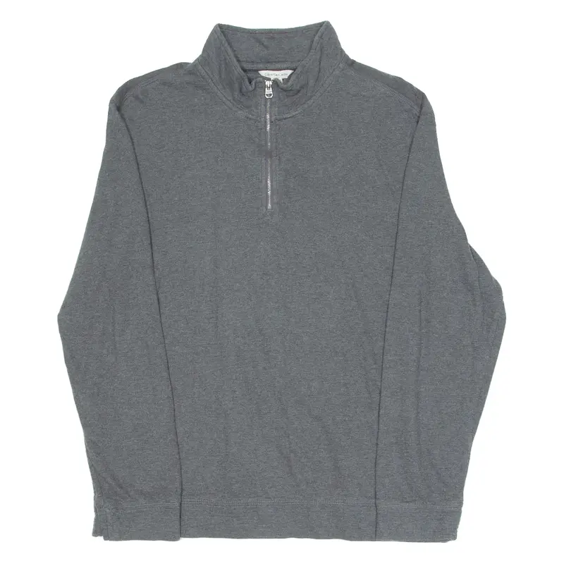 CALVIN KLEIN JEANS Mens Sweatshirt Grey 1/4 Zip L