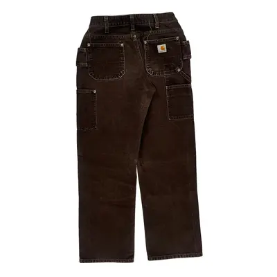 Workwear Carhartt Double Knee Carpenter Trousers - 28W 29L Brown Cotton | Size: 28″ waist