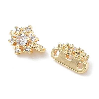 Brass Micro Pave Clear Cubic Zirconia Multi-Strand Links