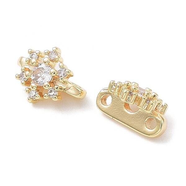 Brass Micro Pave Clear Cubic Zirconia Multi-Strand Links