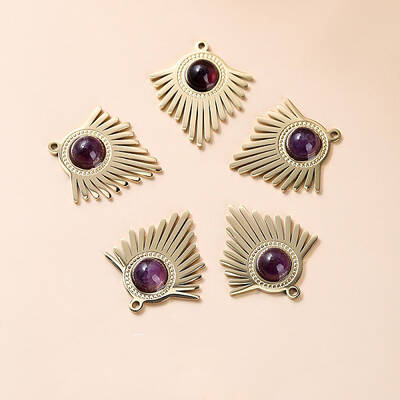 Bohemia Style Natural Amethyst Pendants