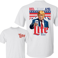 [Sale Up To 45%] Red, White And Miller Lite President Trump For Men and Women Tshirt, Make 4th of July Great Again Shirt, Ind...