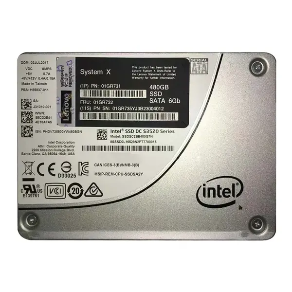 01GR731 Lenovo 480GB Multi-Level Cell SATA 6Gb/s 2.5-Inch Solid State Drive