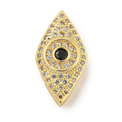 Brass Micro Pave Clear Cubic Zirconia Beads