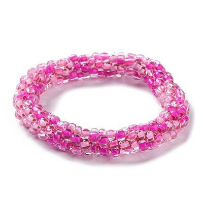 Crochet Glass Beads Braided Stretch Bracelet