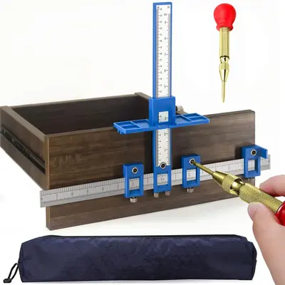 Cabinet Hardware Jig, Cabinet Handle Jig with Automatic Center Punch, Avoid Jitter Caused by Direct Drilling. Use for Handles...
